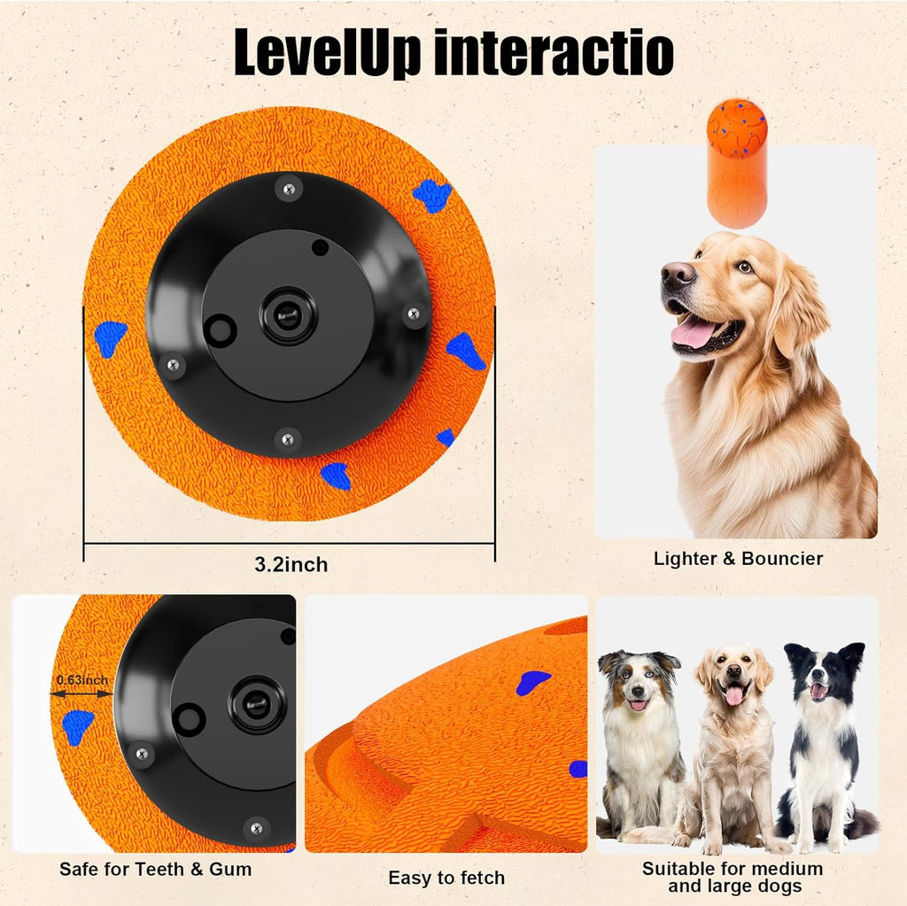 Interactive Dog Ball, Smart Dog Toy for Medium and Large Dogs, Automatic Moving, Rotating & Bouncing, E-TPU Material, IP54 Waterproof, Motion-Activated Dog Stimulation Toy to Keep Them Busy