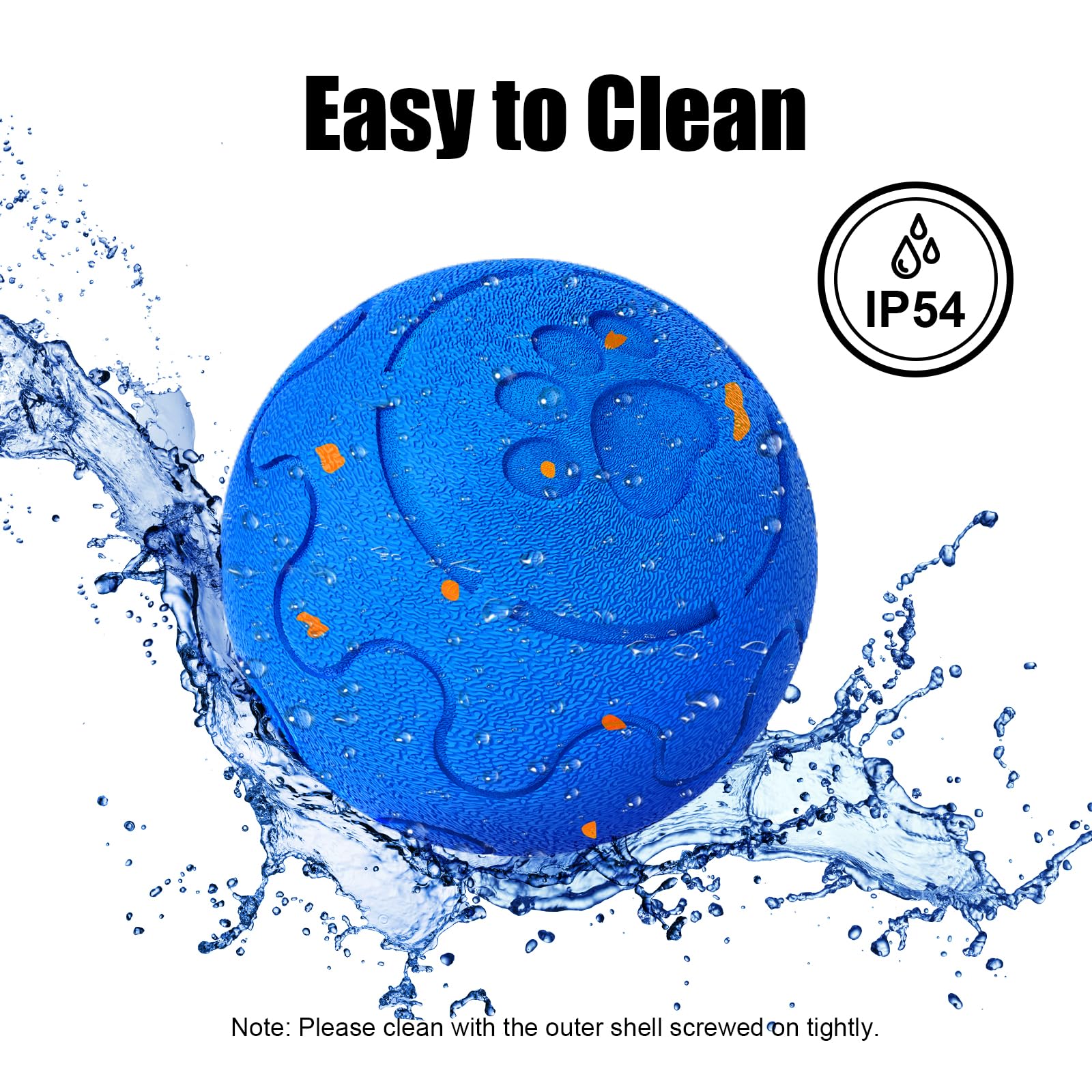 Interactive Dog Ball, Smart Dog Toy for Medium and Large Dogs, Automatic Moving, Rotating & Bouncing, E-TPU Material, IP54 Waterproof, Motion-Activated Dog Stimulation Toy to Keep Them Busy